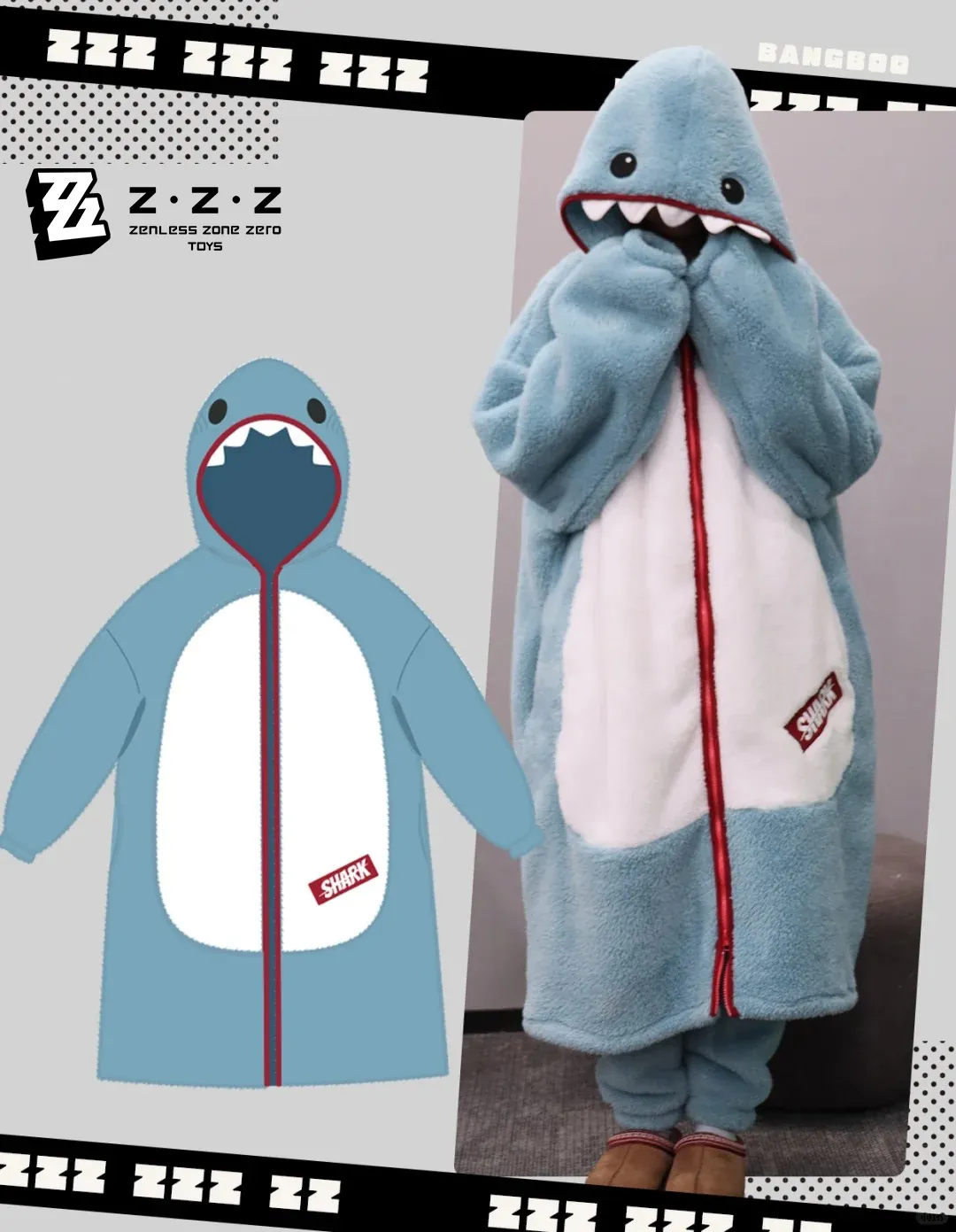 Zenless Zone Zero Toys - Loungewear Ellen Joe Nightgown Shark Pajamas